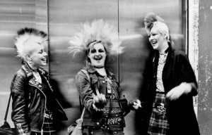 Three punks with mohicans, Chelsea, Kings Rd, London, UK 1970's